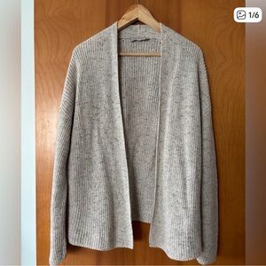 Everlane Light Gray Cotton Wool Blend Open Cardigan